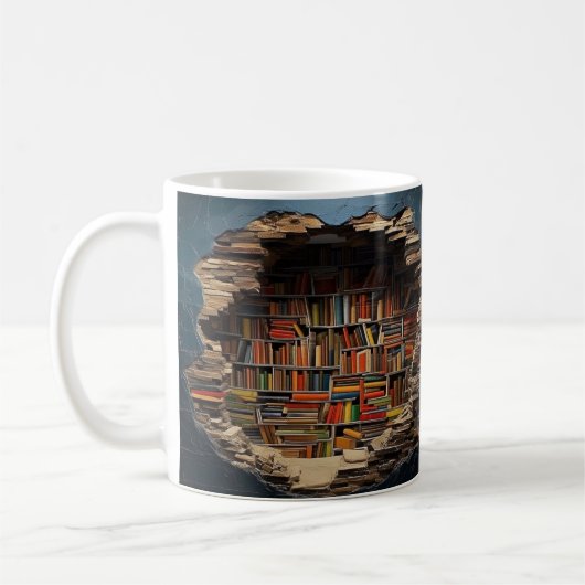 Mug with book design コーヒーマグカップ (左)