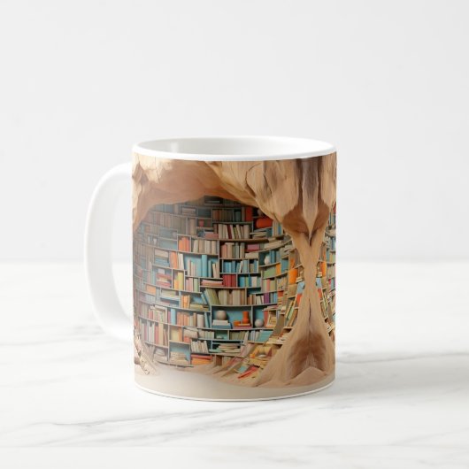 Mug with book design コーヒーマグカップ (正面左)