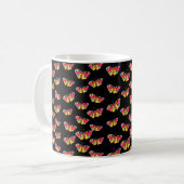 Mug with butterflies on black background コーヒーマグカップ (正面左)
