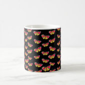 Mug with butterflies on black background コーヒーマグカップ (中央)