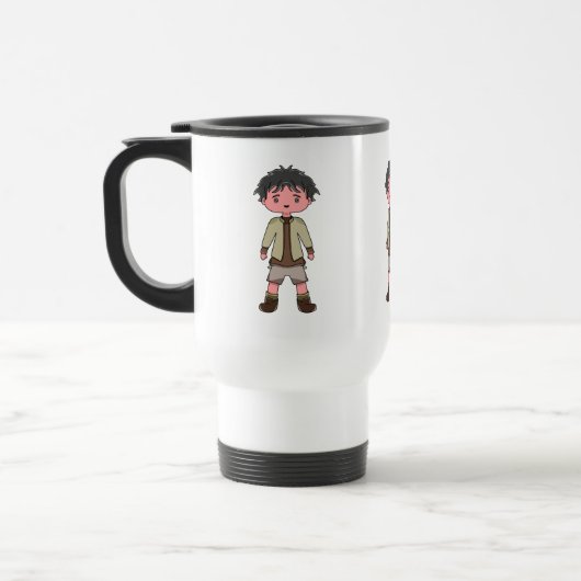 mug with cartoon character boy トラベルマグ (左)