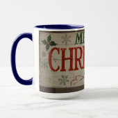 mug with christman writing マグカップ (左)