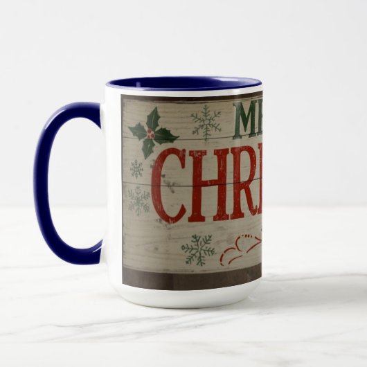 mug with christman writing マグカップ (左)