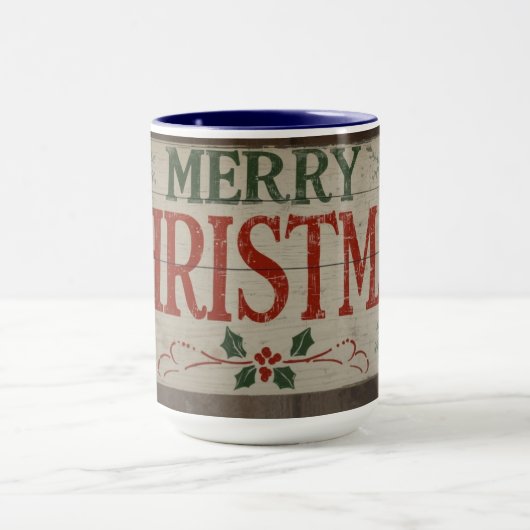 mug with christman writing マグカップ (中央)