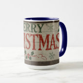 mug with christman writing マグカップ (正面右)