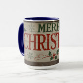 mug with christman writing マグカップ (正面左)