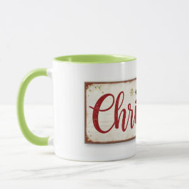 mug with christman writing マグカップ