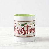 mug with christman writing マグカップ (中央)