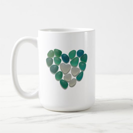 Mug with coastal theme sea glass コーヒーマグカップ (左)