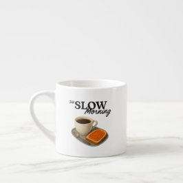 Mug with coffee and toast illustration エスプレッソカップ