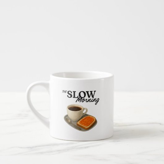 Mug with coffee and toast illustration エスプレッソカップ (左)