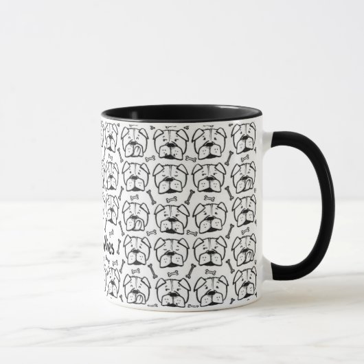 Mug with english bulldog pattern マグカップ (右)