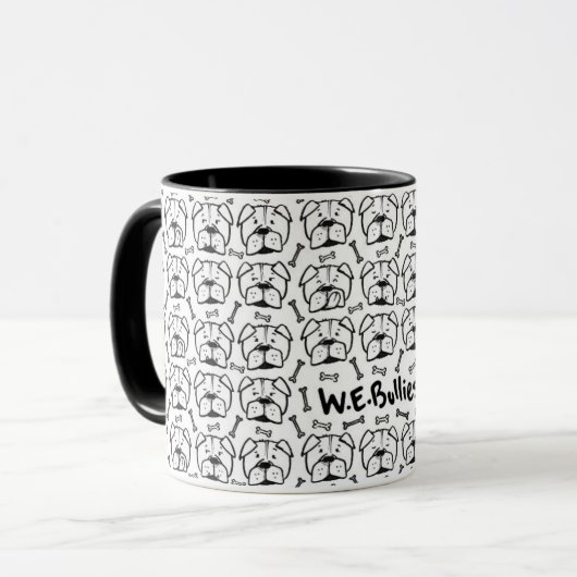 Mug with english bulldog pattern マグカップ (正面左)