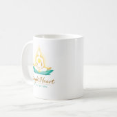 Mug with Female Brightheart Meditation logo コーヒーマグカップ (正面左)