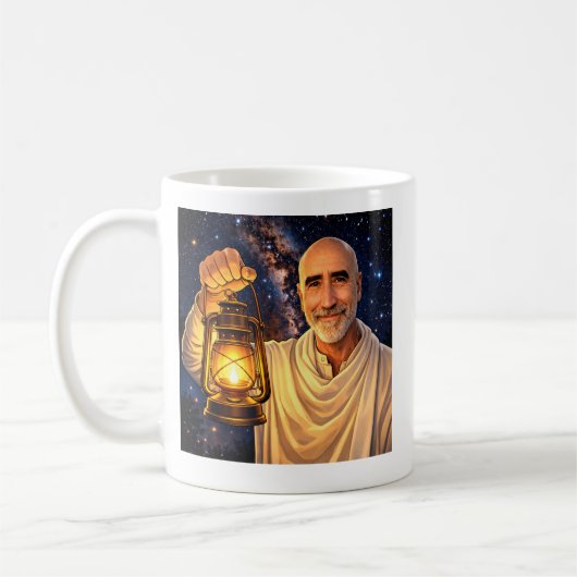 Mug with Finnbarr holding lantern コーヒーマグカップ (左)