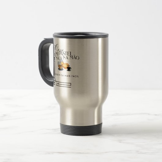 Mug with Handle Com um pastel de nata トラベルマグ (正面左)