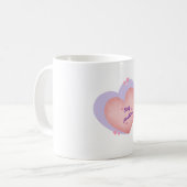 Mug with heart design - Stay positive コーヒーマグカップ (正面左)