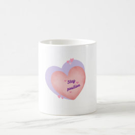 Mug with heart design - Stay positive コーヒーマグカップ