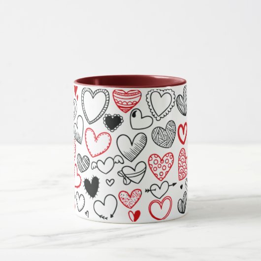 Mug with hearts as a gift for mum マグカップ (中央)