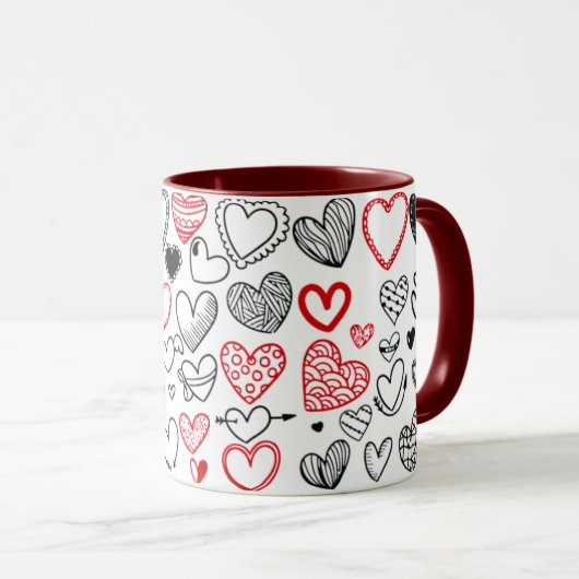 Mug with hearts as a gift for mum マグカップ (正面右)