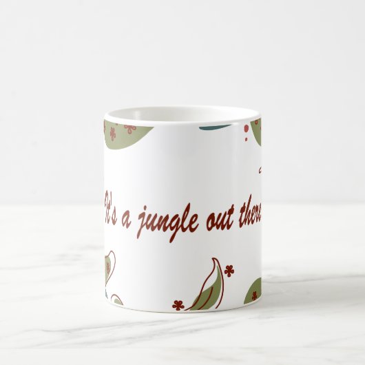 Mug with 'It's a jungle out there' design コーヒーマグカップ (中央)