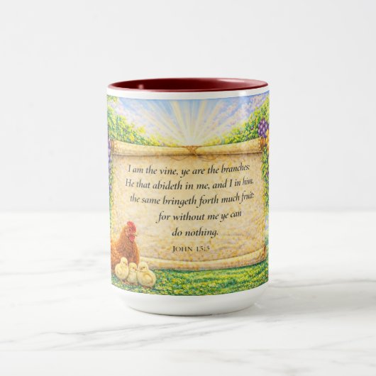 Mug with John 15:5 Scripture マグカップ (中央)