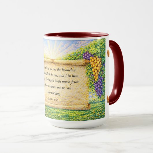 Mug with John 15:5 Scripture マグカップ (正面右)