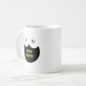 Mug with Stay Safe message コーヒーマグカップ (正面左)