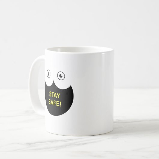 Mug with Stay Safe message コーヒーマグカップ (正面左)