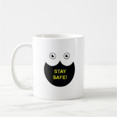 Mug with Stay Safe message コーヒーマグカップ (左)