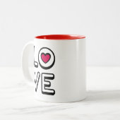 Mug with the word LOVE ツートーンマグカップ (正面左)