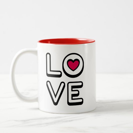 Mug with the word LOVE ツートーンマグカップ (左)