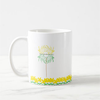 Mug with yellow Flowers コーヒーマグカップ