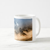 Mug, WOOD SCREEN, howling wolf, photo  コーヒーマグカップ (正面右)