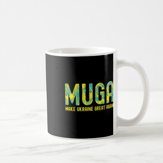 Muga Make Ukraine Great Again Support Funny Saying コーヒーマグカップ (右)