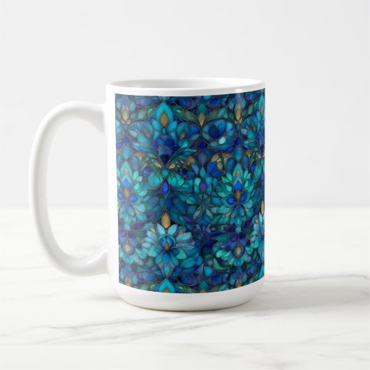 MugCustomizable Stained Glass Pattern  コーヒーマグカップ (左)