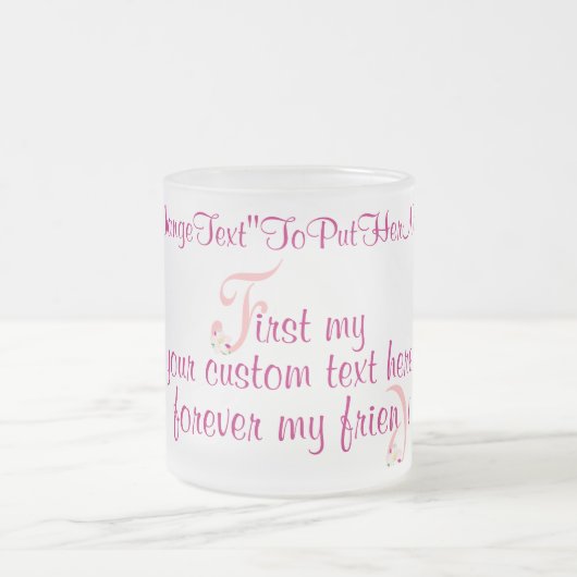 mugElegance_First私のあなたのカスタムな文字 フロストグラスマグカップ (中央)