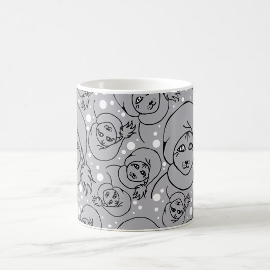 Mugg med tomtekatter, grå コーヒーマグカップ (中央)
