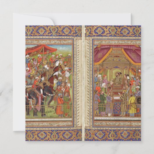 Mughalのインディアンのインドのイスラム教のイスラム教のイスラム教のBohoの芸術 招待状 (正面)