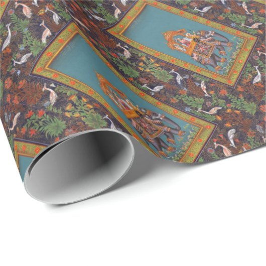 Mughalのインディアンのインドのイスラム教のペルシャ人のペルシャ象 ラッピングペーパー (ロールコーナー)