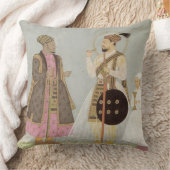 Mughalの挨りだらけの青、灰色及びピンクの装飾用クッション クッション (ブランケット)