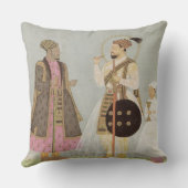 Mughalの挨りだらけの青、灰色及びピンクの装飾用クッション クッション (裏面)