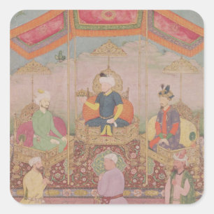 Mughal皇帝Baburおよび彼の息子、Humayan スクエアシール