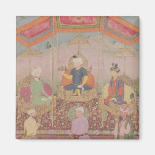 Mughal皇帝Baburおよび彼の息子、Humayan マグネット