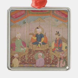 Mughal皇帝Baburおよび彼の息子、Humayan メタルオーナメント
