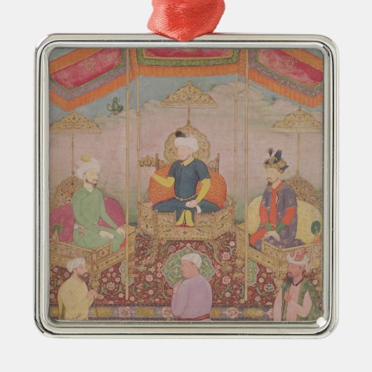 Mughal皇帝Baburおよび彼の息子、Humayan メタルオーナメント (正面)
