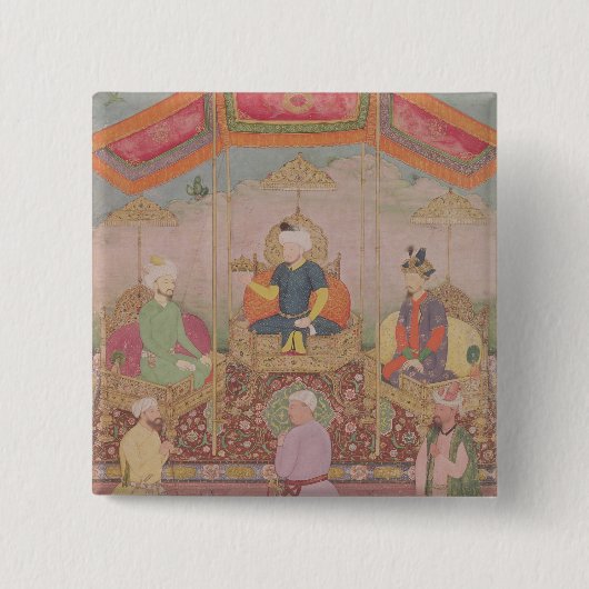 Mughal皇帝Baburおよび彼の息子、Humayan 缶バッジ (正面)