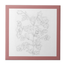 Mughal Design on a Ceramic Tile (R) タイル