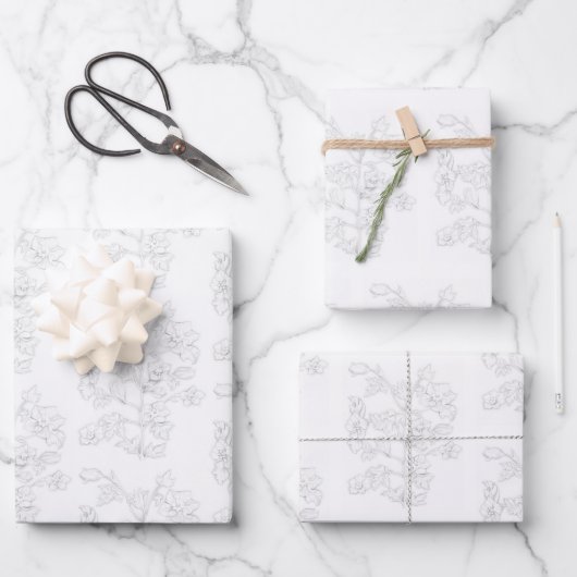 Mughal Design on a Wrapping Paper Set of 3 ラッピングペーパーシート (正面)