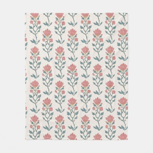 Mughal Floral Butta フリースブランケット (正面)